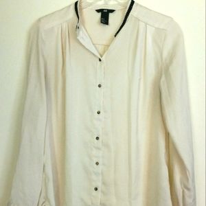 H&M long sleeved high low career blouse size 2
